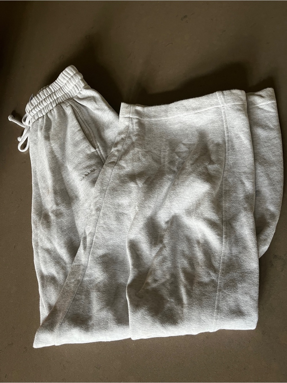 Garage Light Gray Wide Leg Sweatpants - Drawstring Waist